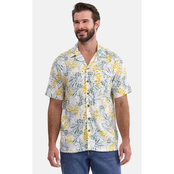 George Men's Relaxed Button Front Camp Shirt 2XL(50-52) Pineapple Print. New. - Picture 1 of 8